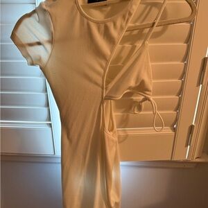White Fox Boutique Cream One Shoulder Dress